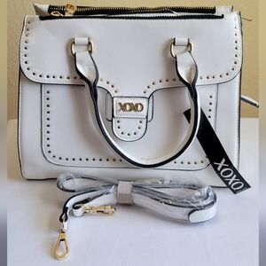 White XOXO Satchel Purse